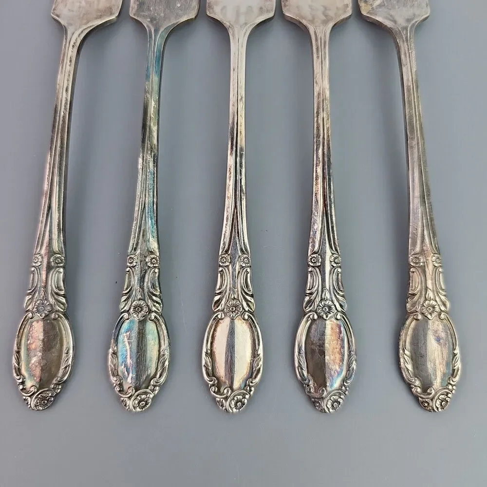 Vintage Wm. A. Rogers Oneida Ltd Forks 1957 Chatelaine Flatware 5 Pc.